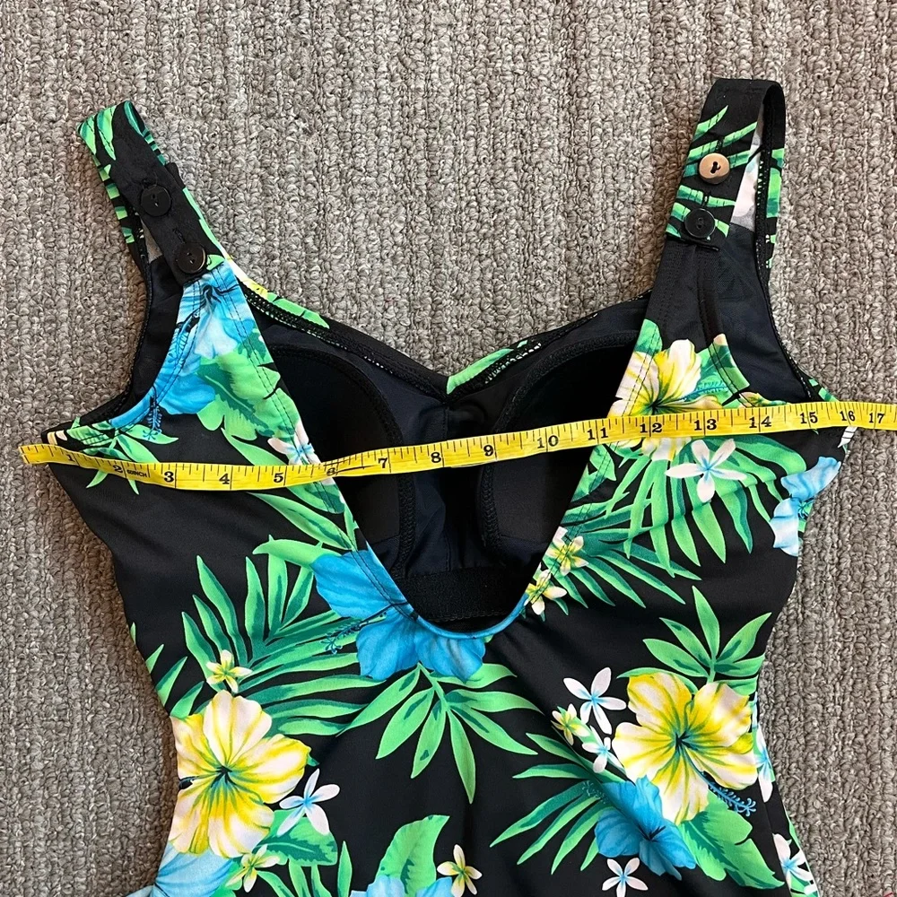 Roxanne Sarong Front Swimdress Swim Dress Swimsuit One Piece Bra Size 10 34D